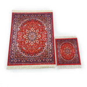 Ensemble d'accessoires de bureau élégants 2 pièces : Tapis de souris style tapis et sous-verre miniature en forme de tapis pour applications informatiques – En stock ! - Product Image 2