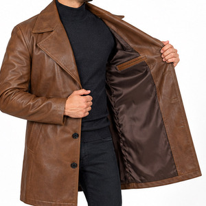 Wholesale Solid Color <b>Men</b> Casual Winter Warm Leather <b>Coat</b> <b>Men</b> New Winter Fashion Leather Winter <b>Coat</b> <b>For</b> <b>Men</b> Regular Sleeve - Product Image 3