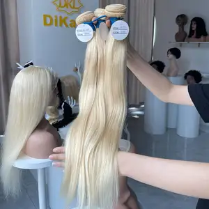 La cuticola del visone del venditore di DKL ha allineato i pacchi estensione dei capelli umani dei pacchi grezzi vietnamita dei capelli diritti dell'osso 613 di vrigin dei capelli