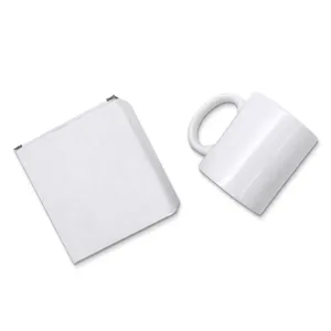 Tazas de cerámica de polímero blanco liso, tazas de café en blanco Para sublimación con impresión de logotipo, venta al por mayor, 11oz, 15oz