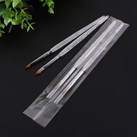 Pinceau professionnel pour la peinture d'art des ongles en poils de sable de Kolinsky de qualité supérieure, rond et ovale, manche en acrylique transparent, stylo pour l'art des ongles