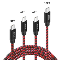 Câble USB A vers USB C tressé en nylon, charge rapide 3A, synchronisation des données, joint renforcé, plusieurs longueurs pour smartphone et tablette