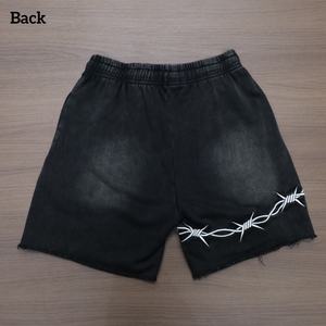 Pantalones Cortos de Algodón 100% para Hombre con Logotipo Bordado Personalizado, Pantalones Cortos con Efecto Deslavado, Estilo Urbano, Holgados, Casuales, de Felpa Francesa, con Lavado Ácido - Product Image 3