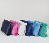 Sac à main en toile de coton à volants avec LOGO Unique, pochette à fermeture éclair pour maquillage cosmétique