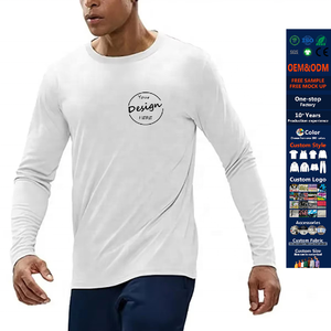 JL0411B T-<span class=keywords><strong>shirt</strong></span> personnalisé de haute qualité sérigraphie coton uni blanc mince à manches longues t-<span class=keywords><strong>shirt</strong></span> hommes léger t-shirts - Product Image 1
