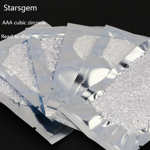 Piedras Sintéticas Starsgem en Oferta, Circonita Cúbica de Corte Brillante Redondo, Color Blanco AAA - Product Image 1