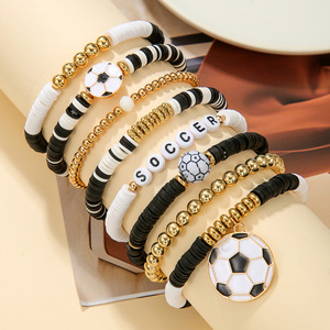 Fashion Jewelry <b>Beaded</b> <b>Bracelet</b> Set For Women Sport Theme Party Occasion Heart Shape Design SY0916 1 - Product Image 2