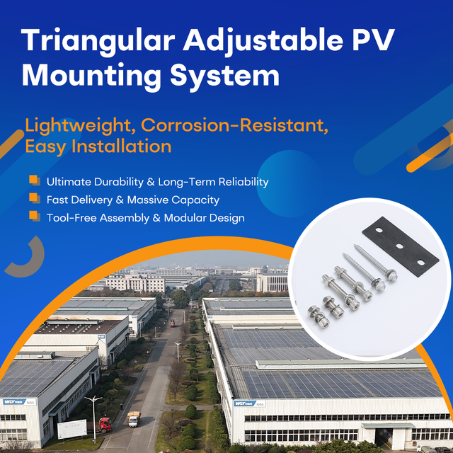Solar Panel Mounting System Photovoltaic Solar Panel Mounting Adjustable Triangle Bracket for Flat Roof
