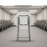 Tables rondes pliantes modernes et légères pour événements et fêtes, en plastique HDPE, pour pique-niques en plein air