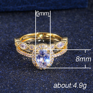 Anello Dorato per Donne, Gioiello Romantico Scintillante alla Moda, Vendita all'Ingrosso - Product Image 5