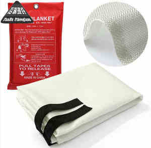 Couverture anti-feu d'urgence en fibre de verre pure certifiée CE, résistante à la chaleur 550°C+, pour la sécurité et l'évacuation à domicile - Product Image 1