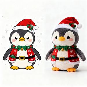 Giocattoli di Peluche Natalizi in Cotone Fatti a Mano Personalizzabili Piccolo Pinguino Imbottito con Testa Grande Colore e Dimensioni Personalizzabili - Product Image 5