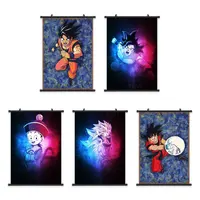Karya Seni Dinding Gambar Anime Kanvas Bola Naga Cetak Lukisan Poster Goku Plastik Anime Jepang Menggantung Gulungan Dekorasi Rumah