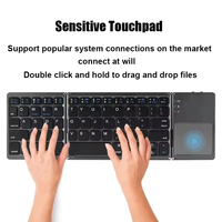 Keyboard nirkabel, papan ketik optik Universal Biru gigi optik Mini dapat dilipat untuk Tablet Mouse Touchpad untuk PC