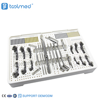 Kit d'instruments orthopédiques vétérinaires pour traumatismes Alps 2.0/2.4mm 2.7/3.5mm, ensemble d'instruments TPLO pour la chirurgie animale (Boîte PPSU)