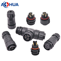 AOHUA Outdoor Power 2 Cable de 3 pines Impermeable Tipo T Tornillo Terminales Asamblea IP67 IP68 Conector macho hembra