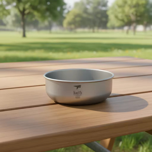 Bol Keith Ti5333 en titane pur de qualité supérieure, écologique, moderne, minimaliste, gris argenté, réutilisable, portable, empilable, 400 ml, sablé - Product Image 2