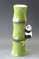 2024 3D Panda Elemento de bambú Taza de cerámica Panda Taza Forma de Bambú