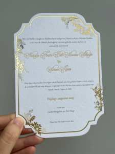 Invitation de mariage en papier doré à l'or fin, couleur vert émeraude, format enveloppe, impression typographique, <span class=keywords><strong>carte</strong></span> d'invitation de mariage - Product Image 3
