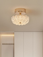 Plafonnier LED Minimaliste de Luxe Léger pour Couloir, Lampe de Hall Postmoderne, Lampe de Vestiaire, Lampe d'Entrée en Acier Inoxydable en Forme de Fleur de Citrouille