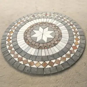 Padrão medallion mosaico slate, telhas do chão do corteiro