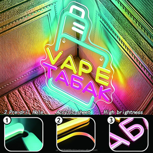 Panneau publicitaire intérieur en acrylique néon LED pour tabac, affichage lumineux haute luminosité, lumière ambiante, 5V 12V, personnalisable - Product Image 1