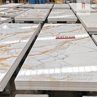 Dalle en pierre frittée 1200x2800mm, marbre blanc Calacatta Gold Vein d'Italie, pour revêtements muraux et design intérieur