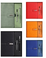 Ensemble cadeau d'entreprise personnalisé, carnet en cuir A5, carnet de notes de bureau, agenda avec stylo pour la promotion des entreprises, vente en gros