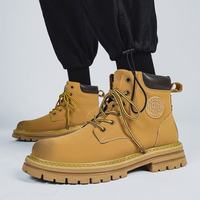Chaussures montantes pour homme en daim véritable imperméable à lacets confortables avec semelle extérieure antidérapante pour l'extérieur