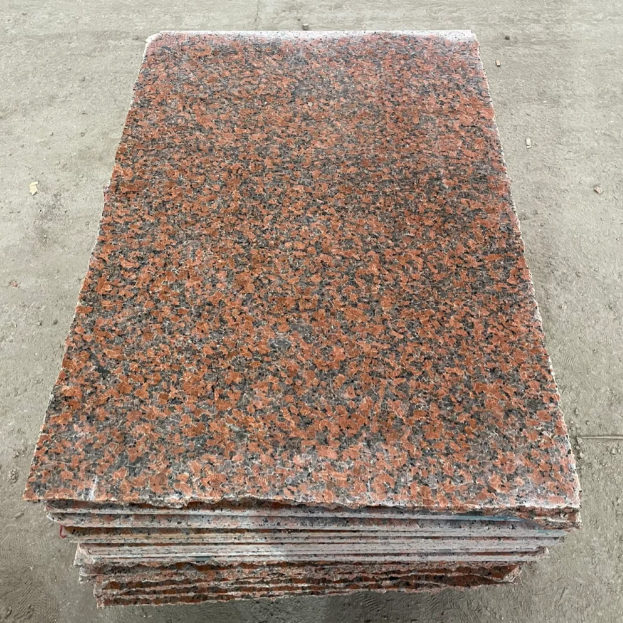 Modern Polished Natural Maple Red Granite Tile for Kitchen Countertop Floor Stair Steps and Risers Project