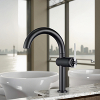 Usine directe lavabo robinet CUPC mélangeurs laiton 5 couleurs fini cascade évier robinets noir salle de bain évier bassin robinet