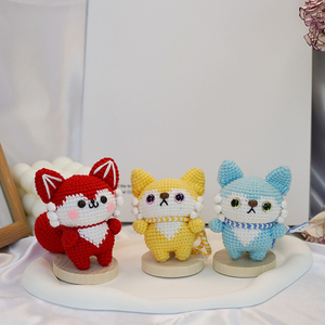 Thực tế dễ thương Fox động vật DIY đan Bộ handmade <span class=keywords><strong>Crochet</strong></span> Kit với PP bông điền tùy chỉnh màu sắc và kích cỡ cho trẻ em - Product Image 5