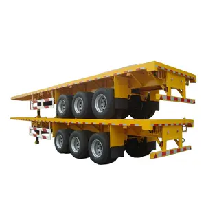 Starway Vehicle Truck Venta al por mayor Camión de alta calidad Remolque de plataforma plana 3 Ejes 60 Ton Lowbed Semi Dump Trailer