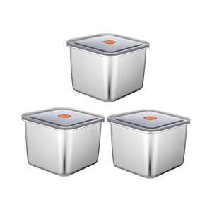 Stainless Steel <b>Lunch</b> <b>Box</b> with Plastic Lid for Adults Leakproof 304 Bento <b>Box</b> Meal Prep Food Container Large Capacity BPA Free - Product Image 1