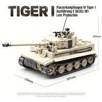 WWII Deutscher Schwerer Panzer Bausteine 1:28 Maßstab Militär-Modellbausatz Lehrreiches Montage-Spielzeug