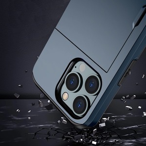 Fente Portefeuille Carte De Crédit Armure Titulaire De La Carte Mobile Téléphone Cas pour <span class=keywords><strong>iPhone</strong></span> 12 <span class=keywords><strong>13</strong></span> Pro 11 XS Max - Product Image 3