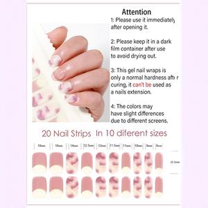 20 pièces de bandes de <span class=keywords><strong>manucure</strong></span> en gel semi-durci de style français pour le bricolage <span class=keywords><strong>à</strong></span> la maison, lampe UV/LED - Product Image 4