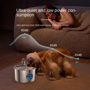 <span class=keywords><strong>Fontaine</strong></span> <span class=keywords><strong>à</strong></span> <span class=keywords><strong>eau</strong></span> intelligente professionnelle pour animaux de compagnie en plastique et acier inoxydable, grande capacité 3,2 L, débit automatique, écologique, IPX5, rechargeable, robuste - Product Image 4