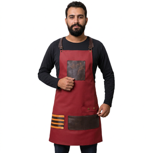 Delantales y Capas Ajustables Rojos para Peluquería, Estilo Nuevo, Impresión por Transferencia de Calor en PVC, Cómodos, con Logotipo Personalizado - Product Image 1