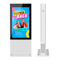 Pantalla LCD para Exteriores Moderna de 55 Pulgadas, IP65 Impermeable, 4K, 5000 Nits, con Soporte de Pie, Cartel Digital para Aeropuertos, Ascensores y Tiendas Minoristas