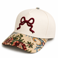 Gorra de Béisbol con Bordado Floral Personalizado, Gorra Trucker Vintage con Lazo, Gorra para Mujer, Gorra Estilo Dad, Visera de Tapicería, Correa Ajustable, OEM ODM