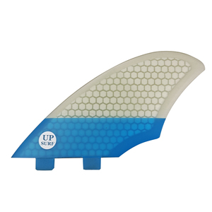 UPSURF FCS ครีบกระดานโต้คลื่นสีขาวและสีฟ้าครีบด้านรังผึ้งไฟเบอร์กลาสคู่แท็บครีบ - Product Image 5