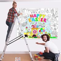 Póster Gigante de Papel para Colorear de Pascua, 31*43 Pulgadas, para Actividades de Mesa Infantiles, Recuerdo de Fiesta, Regalo para el Hogar