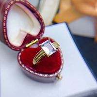 925 argent Sterling nom bandes classique plaqué or naturel aigue-marine bijoux bagues pour femmes coupe émeraude bon prix mariage