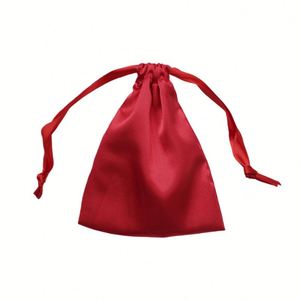 Sac à poussière en satin mat avec cordon de serrage, 15*20cm, avec logo personnalisé, emballage cadeau pour tissu en satin avec finition de marque - Product Image 6