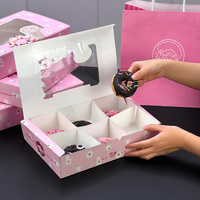 Caja de Macarons con Diseño Personalizado y Ecológico, Impresión de Logotipo, Caja de Embalaje para Galletas, Pasteles y Donas con Ventanas Transparentes para Refrigerios