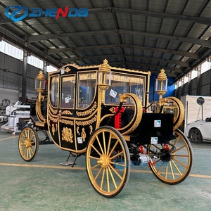 Charrette royale électrique noire personnalisée, chariot de transport spécial, wagon de mariage, charrette électrique à chevaux - Product Image 4