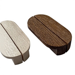 Juego de tiradores y pomos de madera hechos a mano, ligeros, de forma redonda, diseño moderno minimalista, duraderos para uso en interiores - Product Image 5