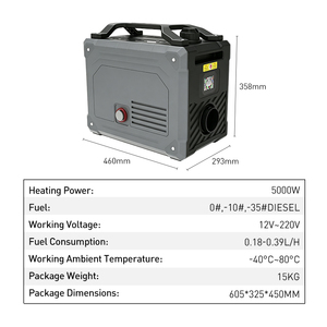 Nuevo Calentador de Estacionamiento Diésel de 5KW, Doble Motor Sin Escobillas, Auto-Generador, 12V~220V, con Termostato, Portátil, Ahorrador de Combustible, para Camping, Caravana, Tienda de Campaña - Product Image 2