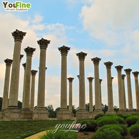 Colonne romaine en marbre blanc sculptée à la main YouFine Luxury avec chapiteau corinthien pour la décoration extérieure de jardin, maison, villa